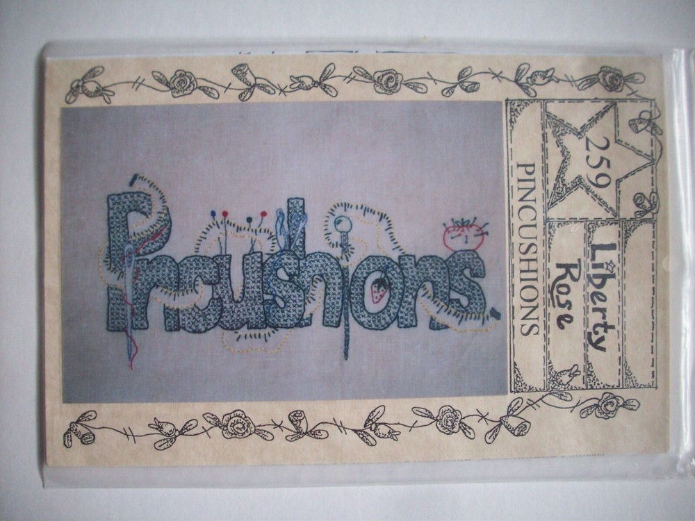 Pincushion embroidery pattern Liberty Rose *D