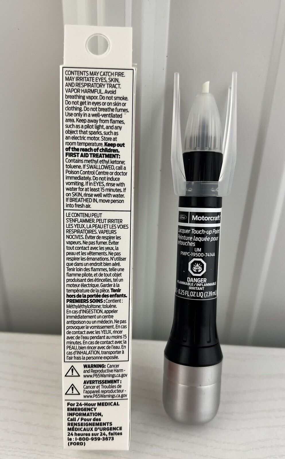 Genuine Ford Motorcraft Touch Up Paint Bottle Agate Black UM 7414A & Clear Coat