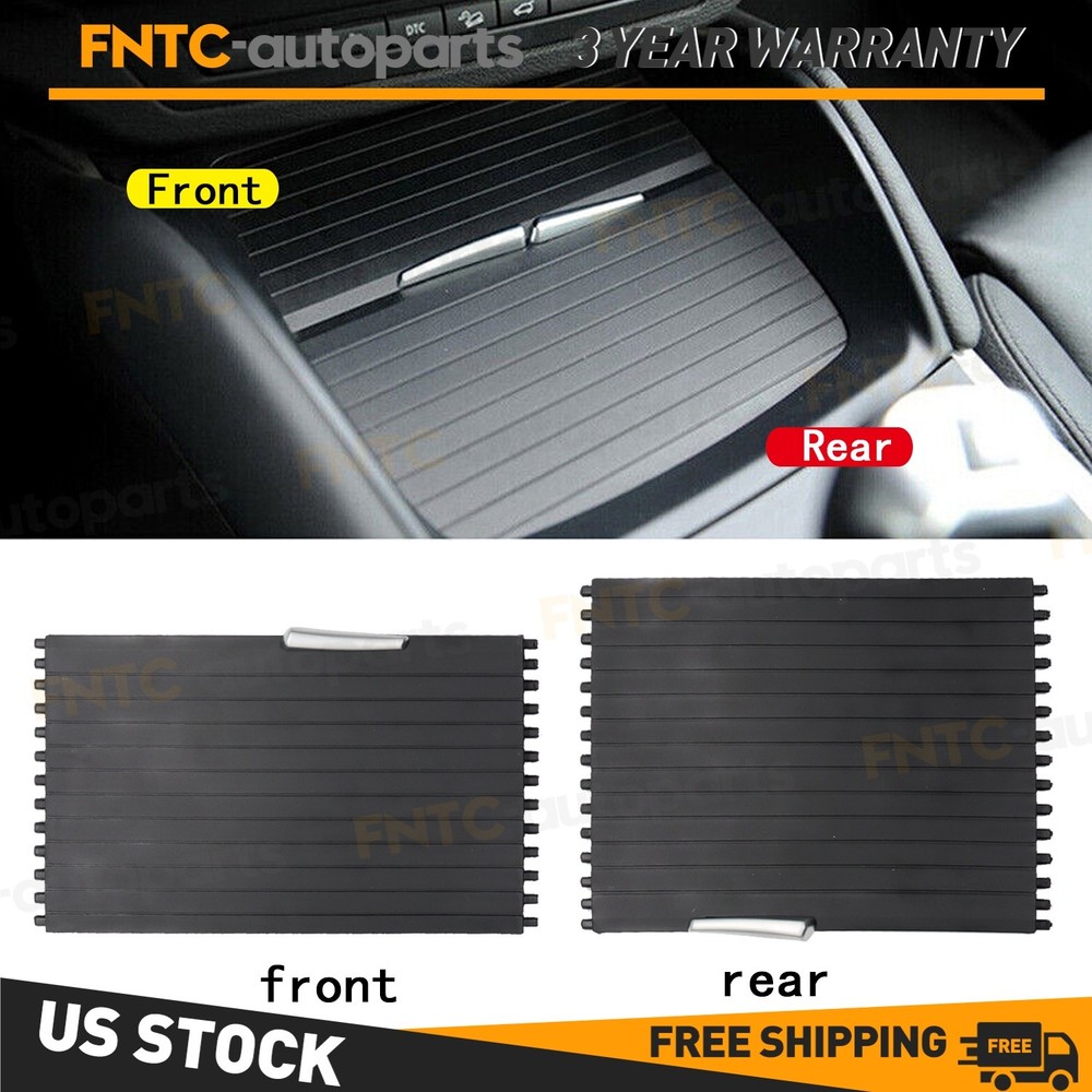 2X For BMW X5 X6 E70 E71 2007-14 Front Console Cup Holder Roller Blind Cover Kit