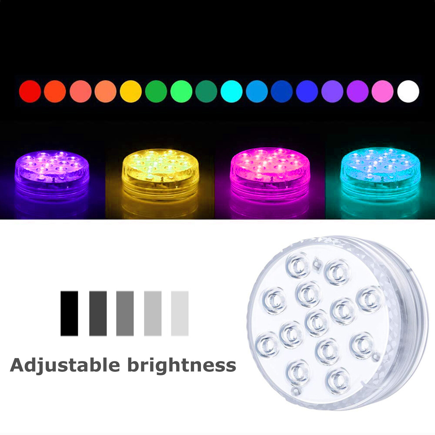 Waterproof Underwater Led Lights w/Remote for Swimming Pool Fountain Hot tube