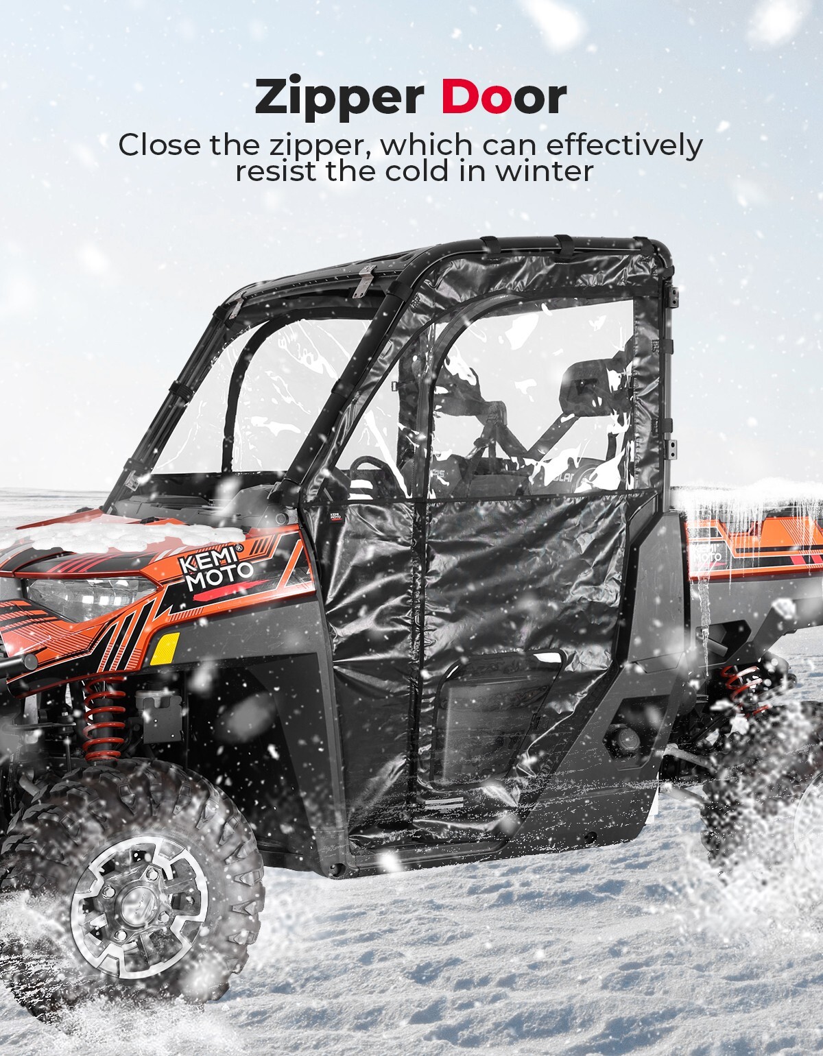 2PCS UTV Soft Cab Enclosure Upper Doors for Polaris Ranger XP 1000 2017-2025