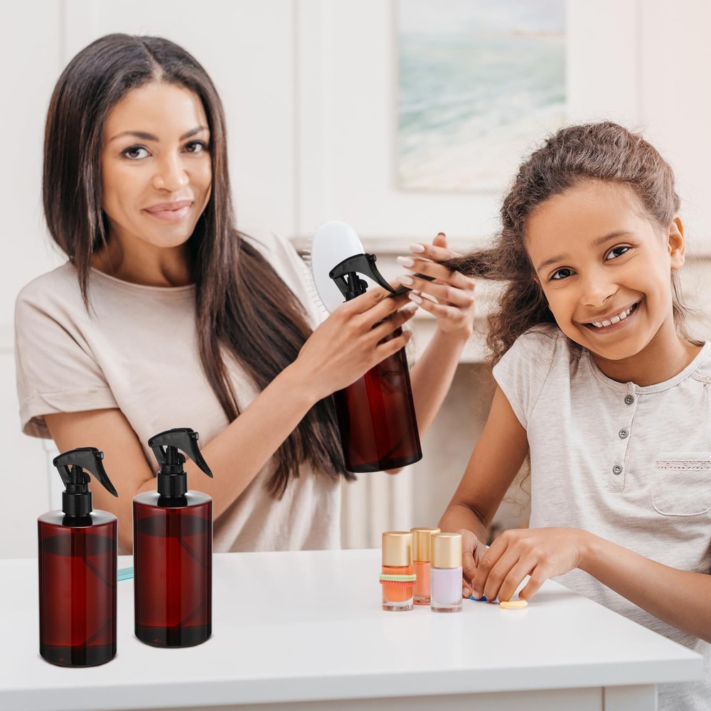 Hsei 20 Pcs 16 oz Amber Spray Bottles Empty Refillable Plastic with...