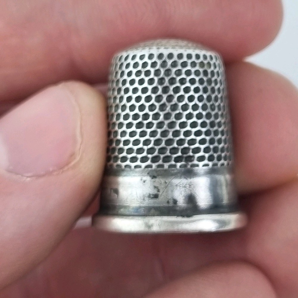 Antique Solid Silver Thimble Chester Hallmarks Rubbed
