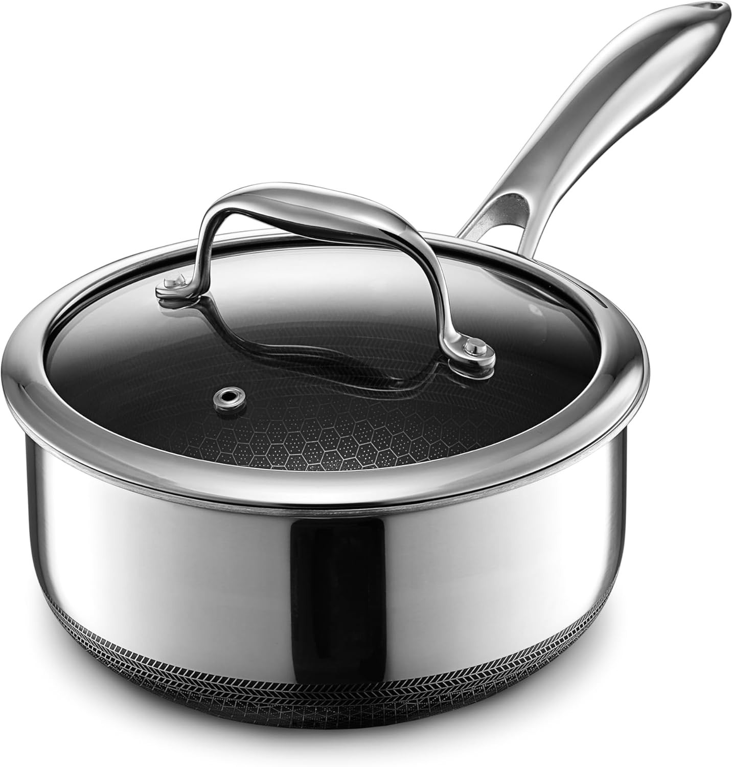Hexclad 3QT Stainless Steel Hybrid Saucepan with Lid - BRAND NEW! - $149 MSRP!