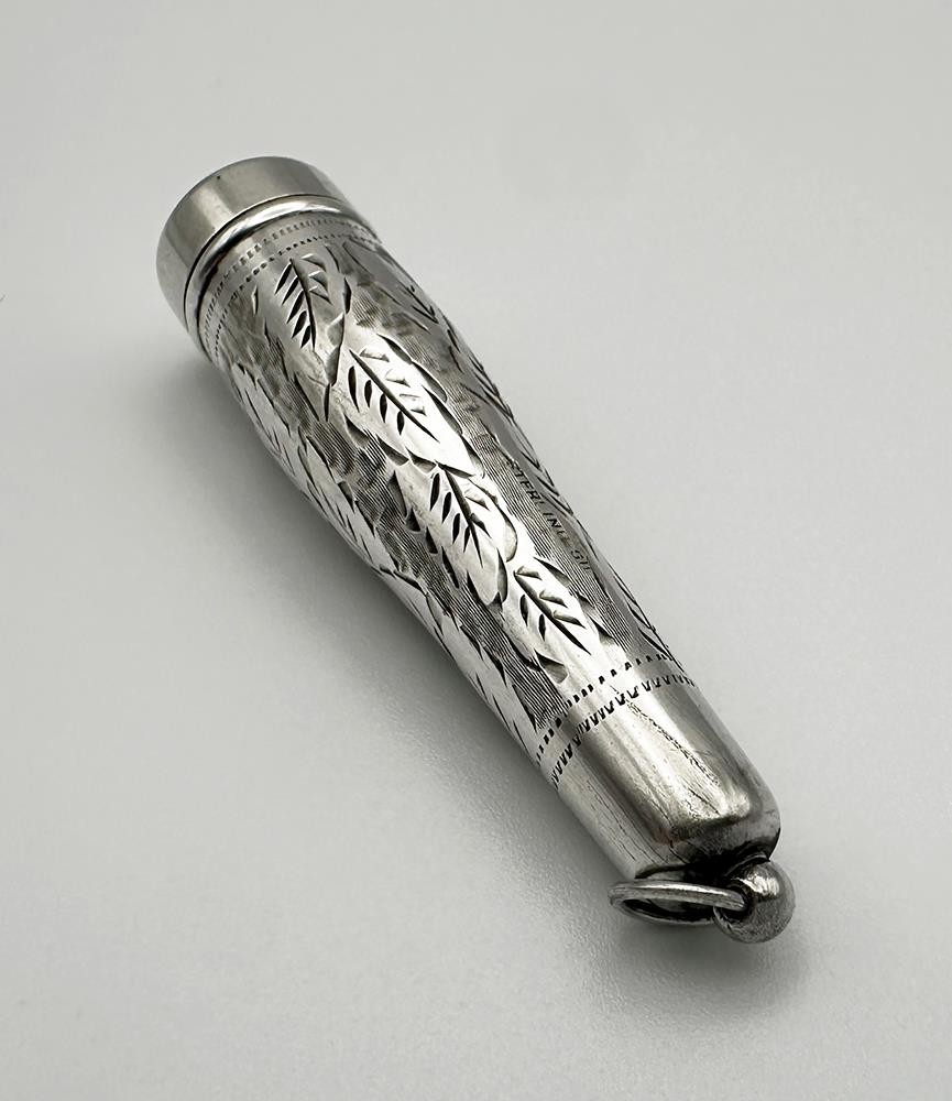 ANTIQUE CHEROOT HOLDER & CASE STERLING SILVER c1920