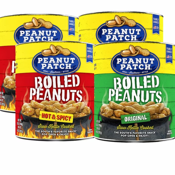 Peanut Patch Boiled Peanuts, 25oz (2 Original and 2 Hot & Spicy)