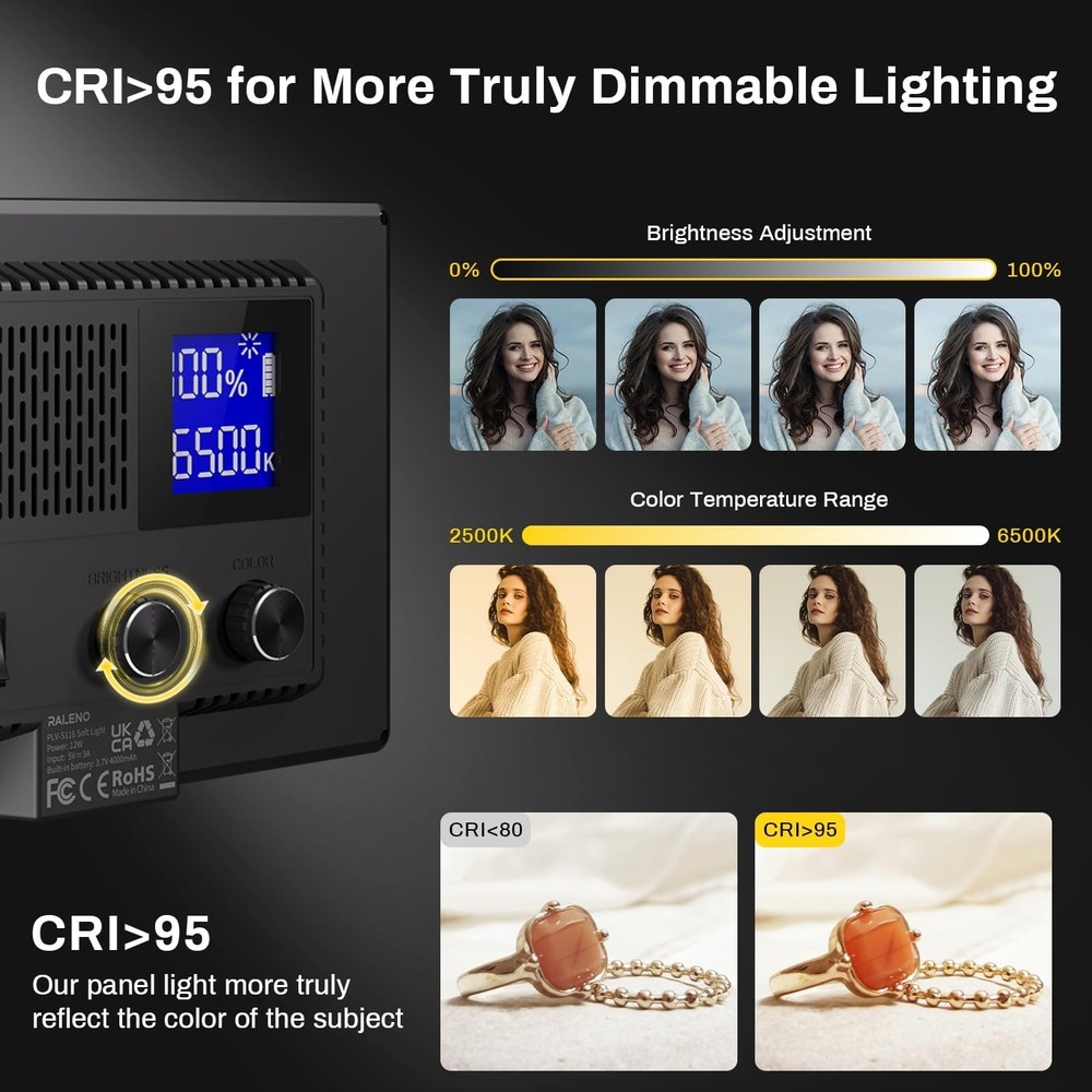 Adjustable LED Video Light Panel 2500K-6500K USB Powered for Conference Use