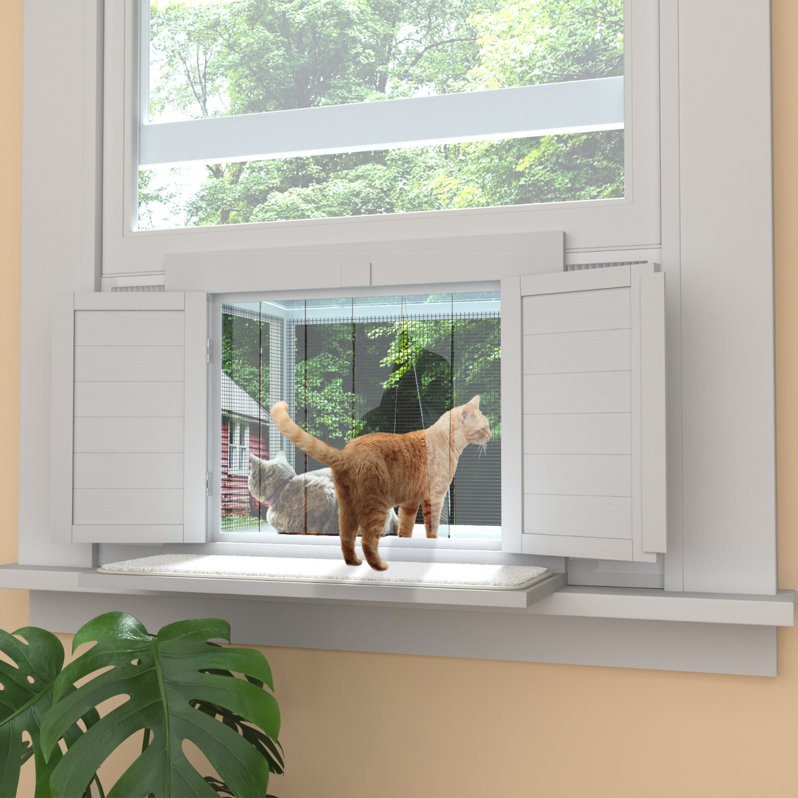 Deluxe Universal Cat Window Box, Waterproof Window Catio Perch Cat Bed