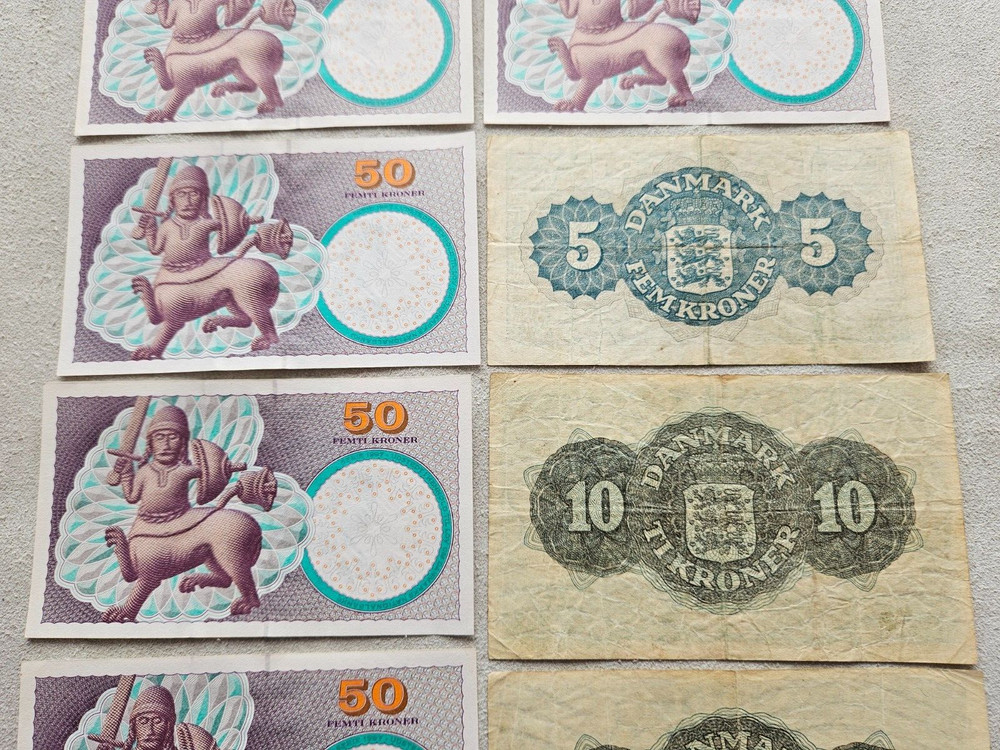 Denmark 275 Kroner Lot Banknotes