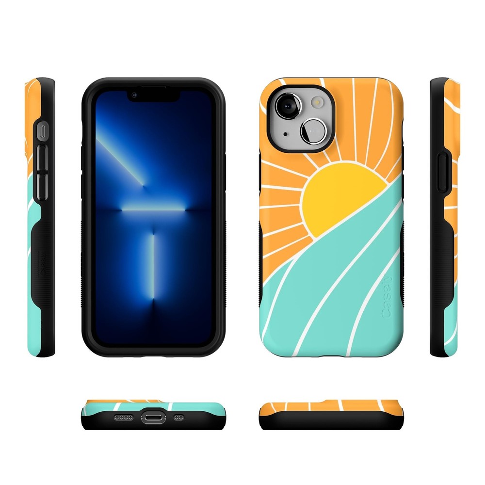 Casely iPhone 13 Mini Case | Waves & Rays | Sunshine | Compatible with MagSafe |