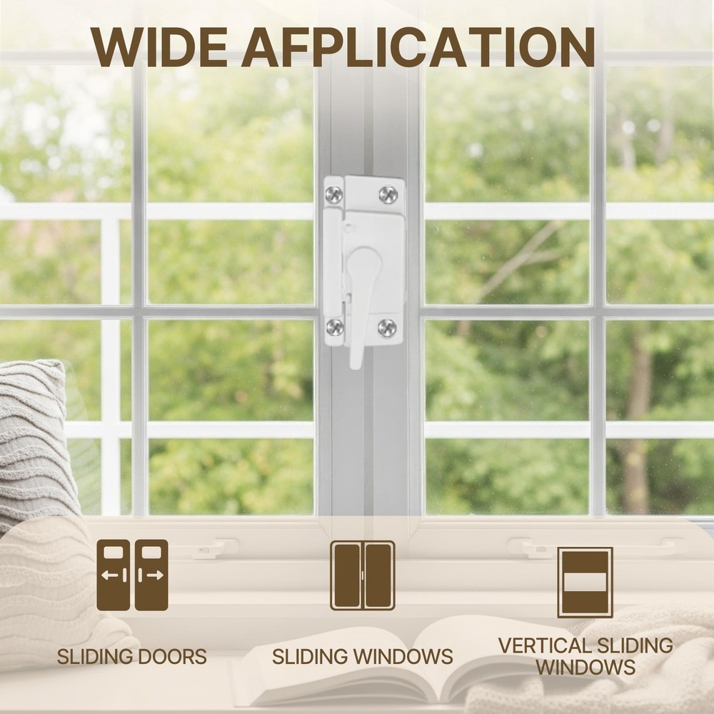 4 PCS Window Locks Replacement Sliding Sash Durable White Cam DoubleHung