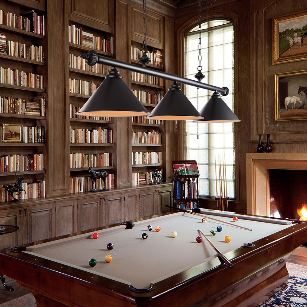 59In Billiard Pool Table Light with Pull Chain Switch on Pendant Light Fixture 3