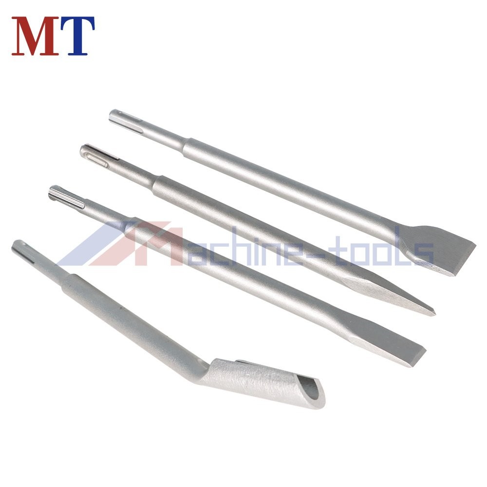 4 × Flat Chisel Grooving Chisel & Point Chisel Durable SDS Plus Chisel Bits