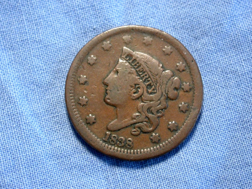 ** 1838 Coronet Head LARGE CENT ** Copper Nice Condition Clear Date