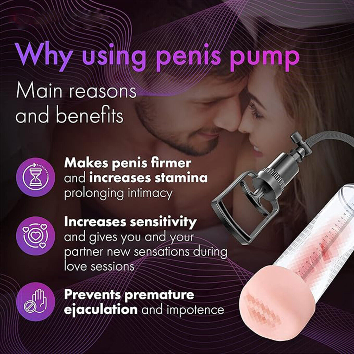 Vacuum Penis Pump for Male ED Enhancement Erectile Enlargement Penis Enlarger BG