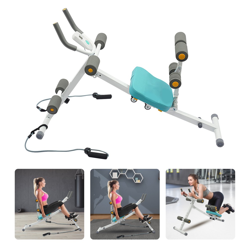 Ab Exercise Bench Abdominal Workout Machine Foldable Sit Up Bench W/ LCD Display