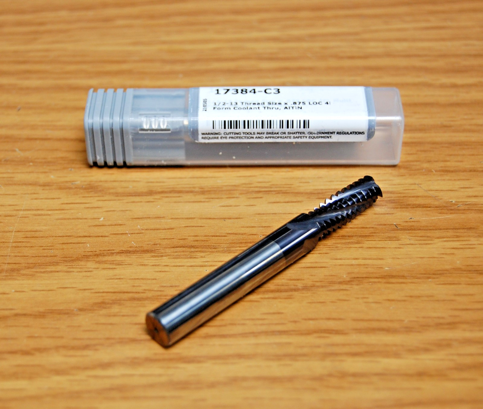 THREAD MILL .3500" x 1/2-13 4 FLUTE COOLANT THRU CARBIDE COATED HARVEY# 17384-C3