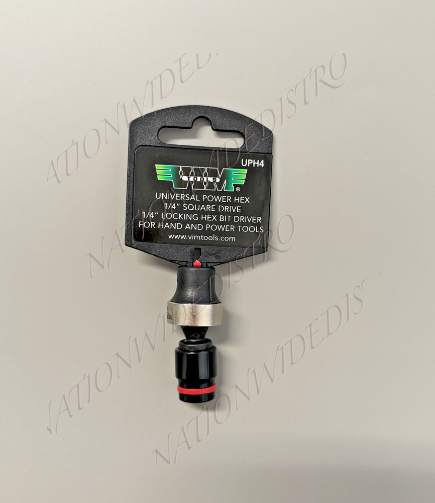 NEW VIM Tools UPH4 1/4" Drive Universal Joint Locking Power Hex Bit Holder