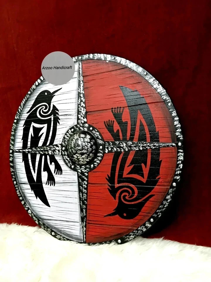 New Design Eivor Valhalla Raven Shield Authentic Battleworn Viking Shield