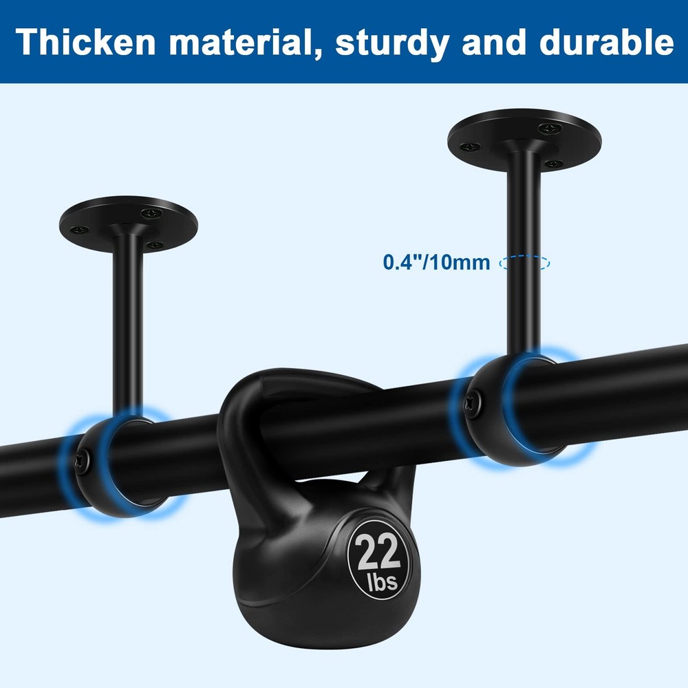 TOKPLNU Ceiling Curtain Rod Bracket, 4 Pack Black 4 Pack,