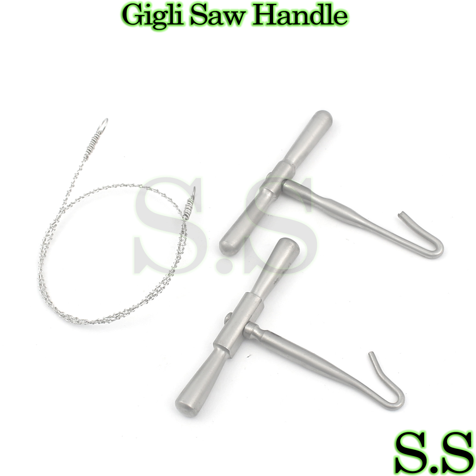 Gigli Saw Wire & Handles 3 Pcs Set Neuro Surgical & Veterinary Inst German Grade