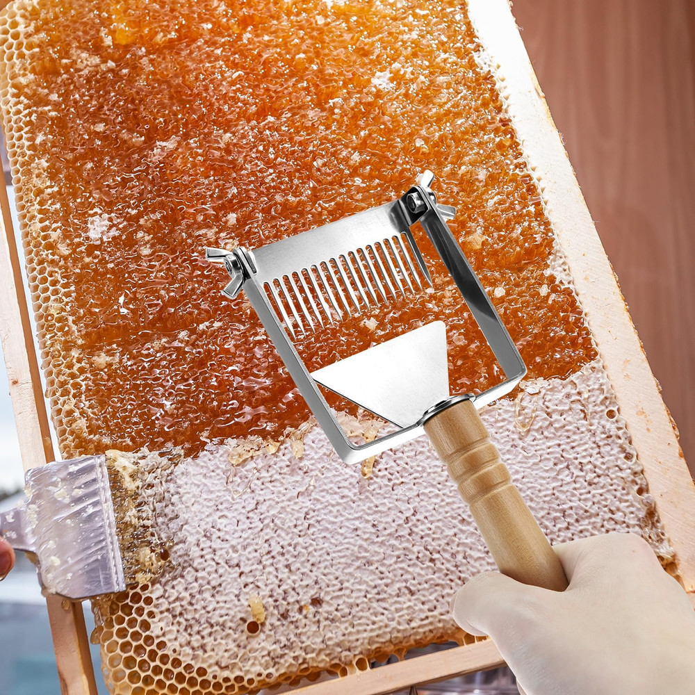 Adjustable Honey Uncapping Fork 304 Stainless Steel Scraper Beekeeping Tool Uses