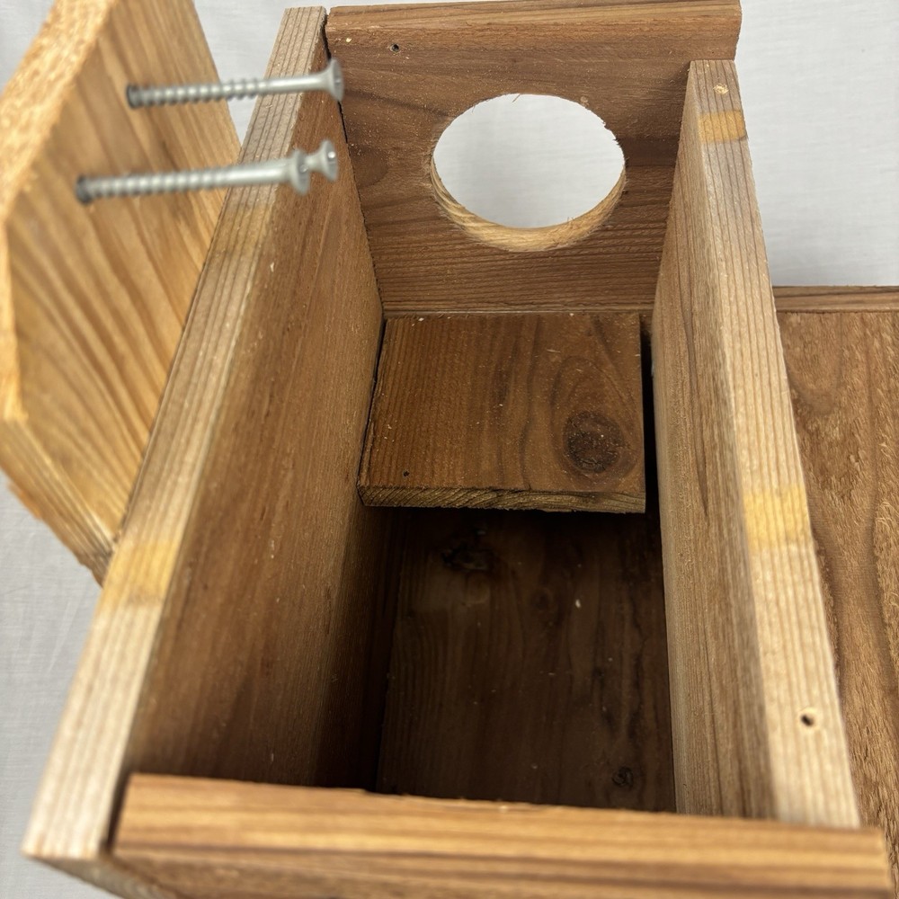 Large Solid Cedar Backyard Squirrel House Nesting Box - Wooden W Preditor Guard
