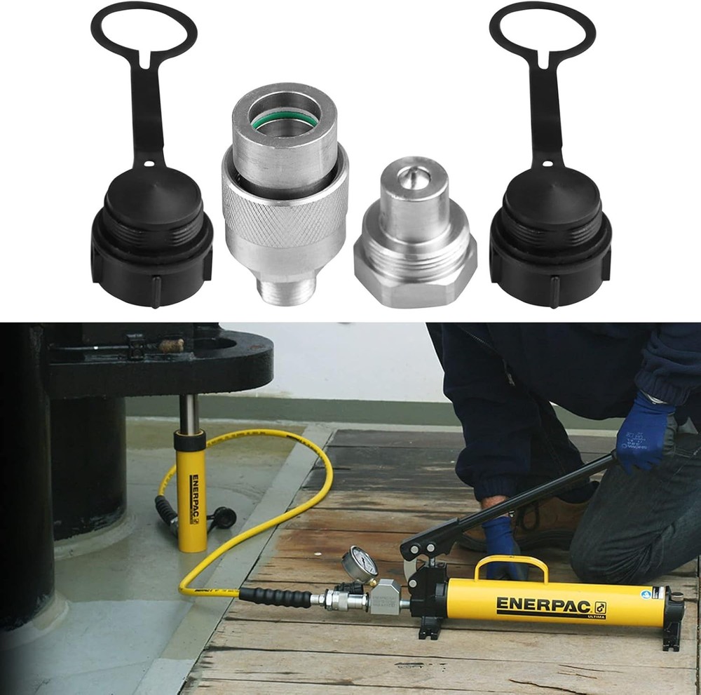 3/8" Hydraulic Quick Coupler Set - Replace Enerpac C-604, 10,000 PSI Performance