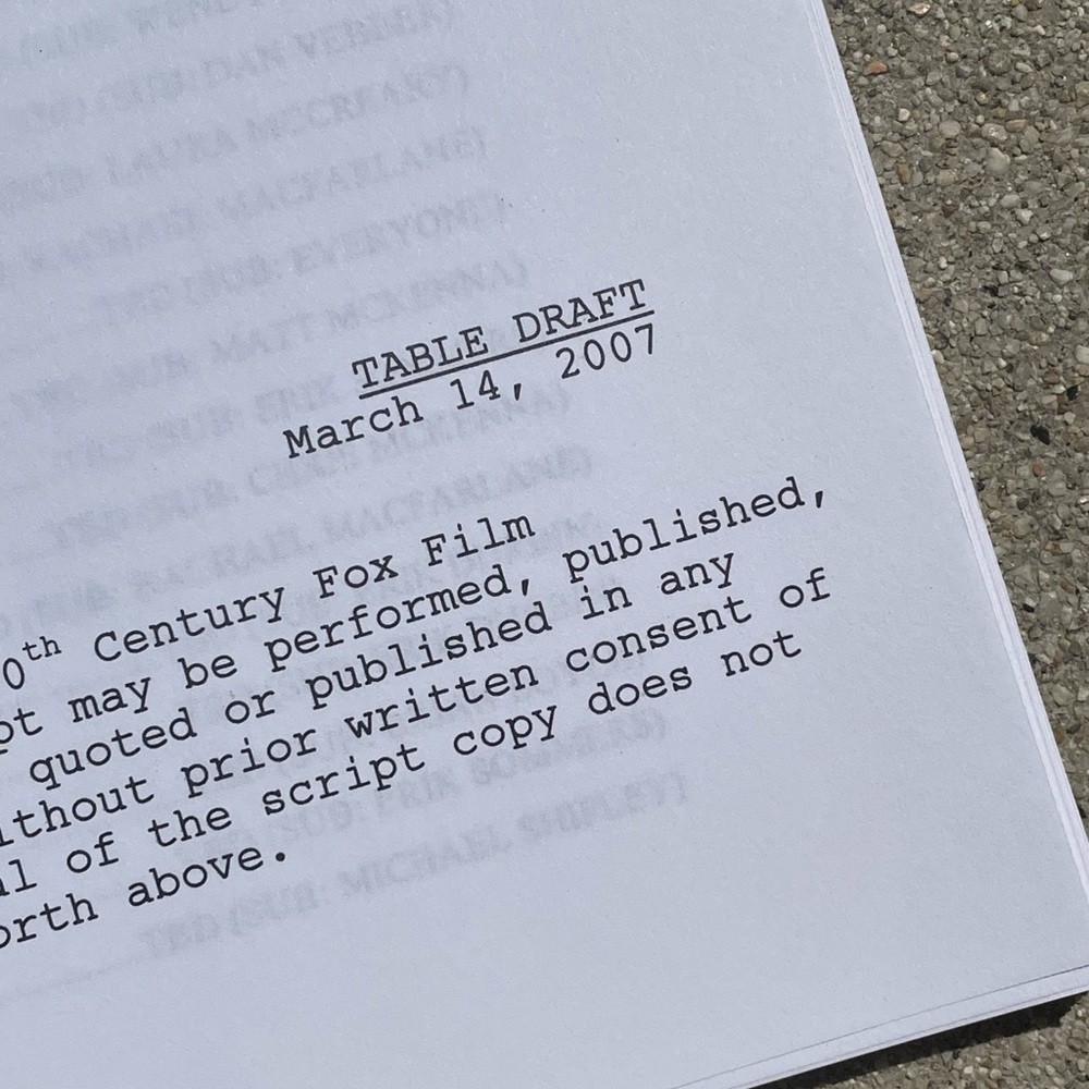 American Dad SETH MACFARLANE Used Stan Roger 2007 Production Table Draft Script