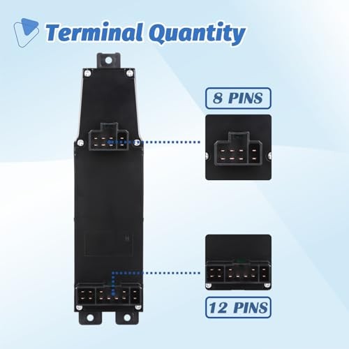 Power Door Window Switch+Bezel Master Control Compatible with 2002-2009 Dodge
