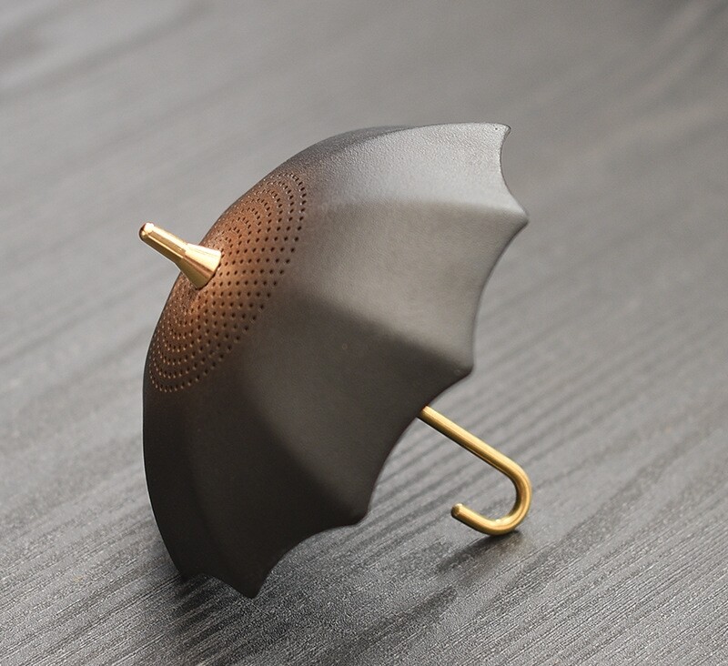 Creative Tea Accessories Ceramic Filter Net Umbrella Shape Pottery Tea Strainer