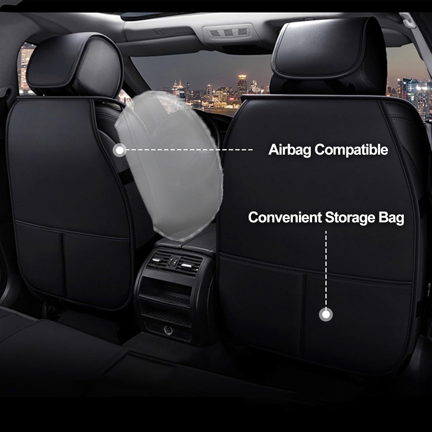 For Honda Civic Faux Leather Car 5 Seats Covers Full Set Front Rear Back Cover