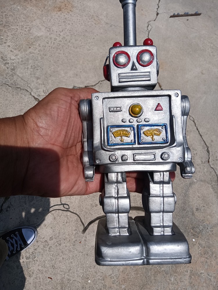 robot table top lamp sci fi