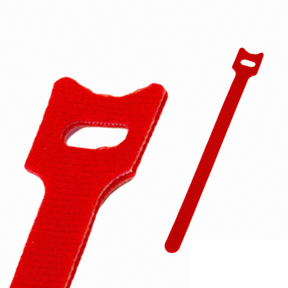 6 Inch Hook and Loop Reusable Strap Cable Cord Wire Ties 100 Pack Red