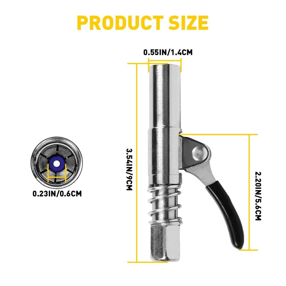 Grease Gun Coupler Quick Release Lock Oil Injection Nozzle Professional EOA