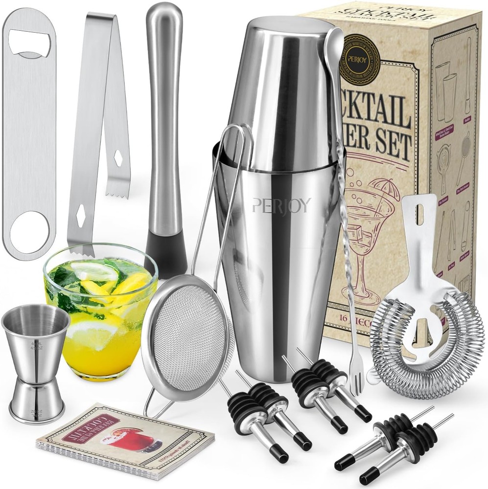 Cotail Shaker Set, 16 Piece Bartender Kit, Cotail Shaker, Stainl