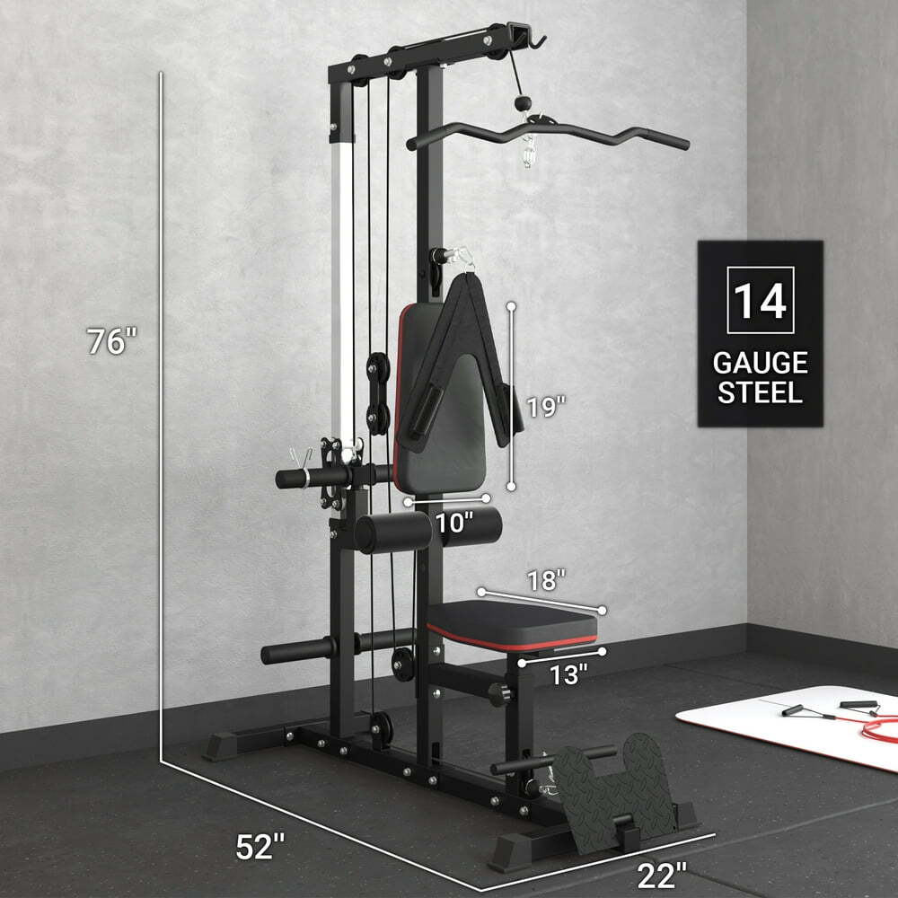 Multi-Function Home Gym Lat Pull Down & Lat Row Cable Machine Pulley System