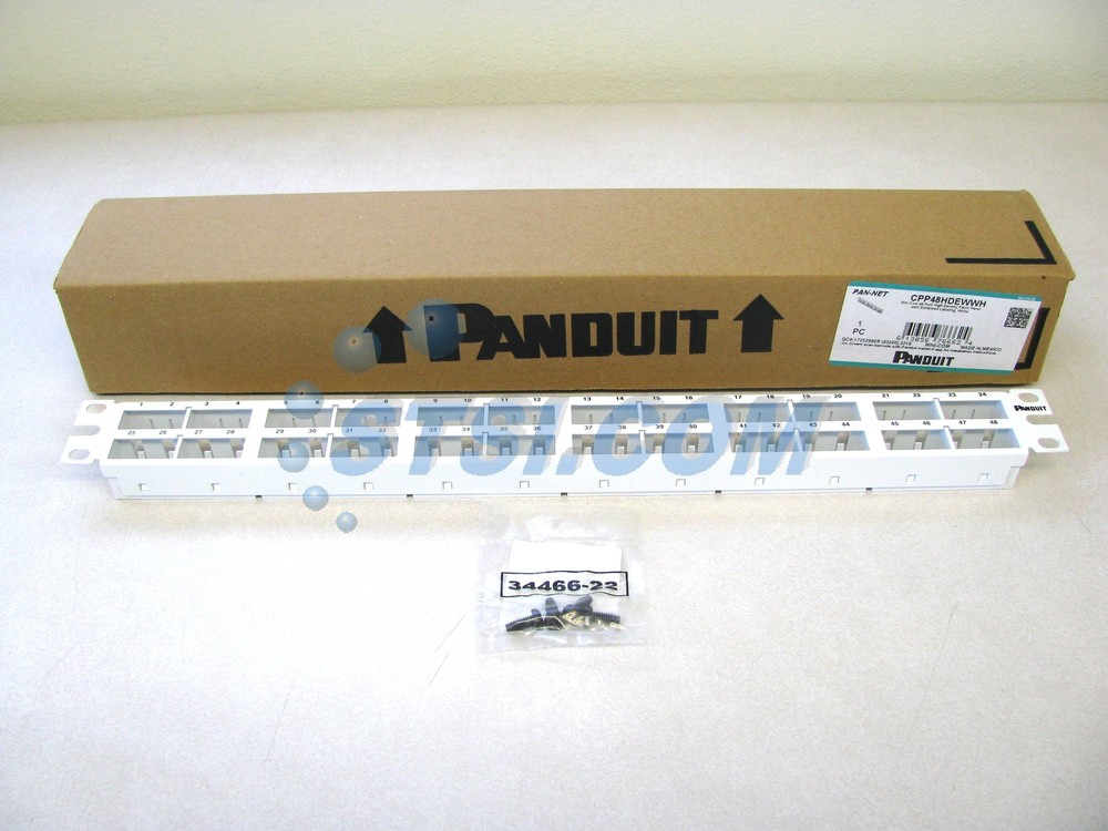 Panduit CPP48HDEWWH 48-Port Mini-Com High Density Patch Panel, White ~STSI
