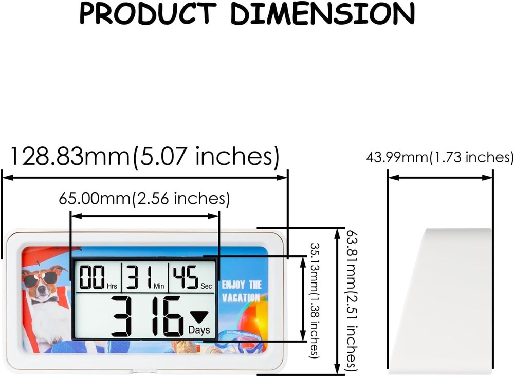 Digital 9999 Days Countdown Clock,Buzzer Alarm Reminder,Backlight Display