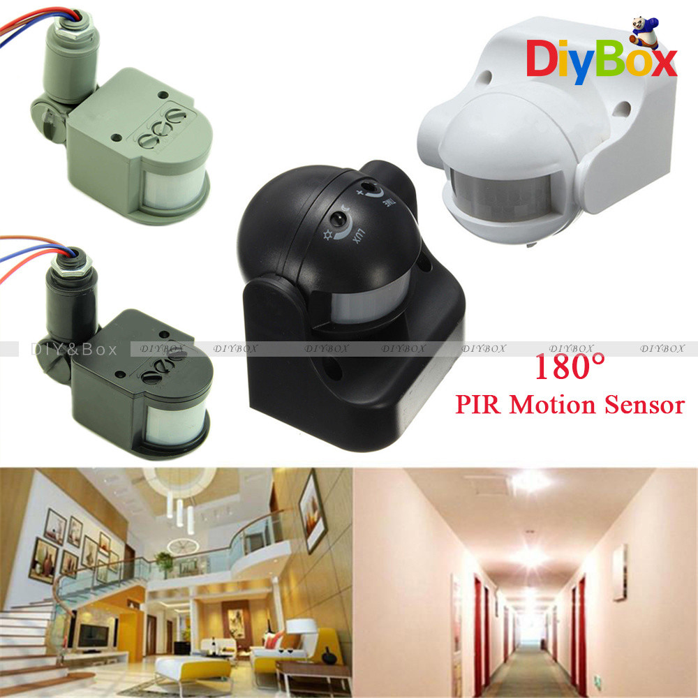 180 Degree PIR Motion Movement Security Sensor Detector Switch 12M White/Black