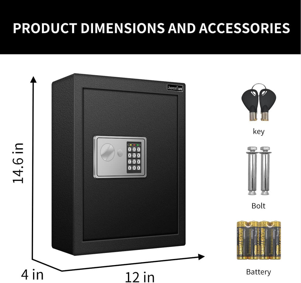 JUGREAT 80 Keys Cabinet with Sensor Light,Electronic Key Safe,Pin Code Keyless S