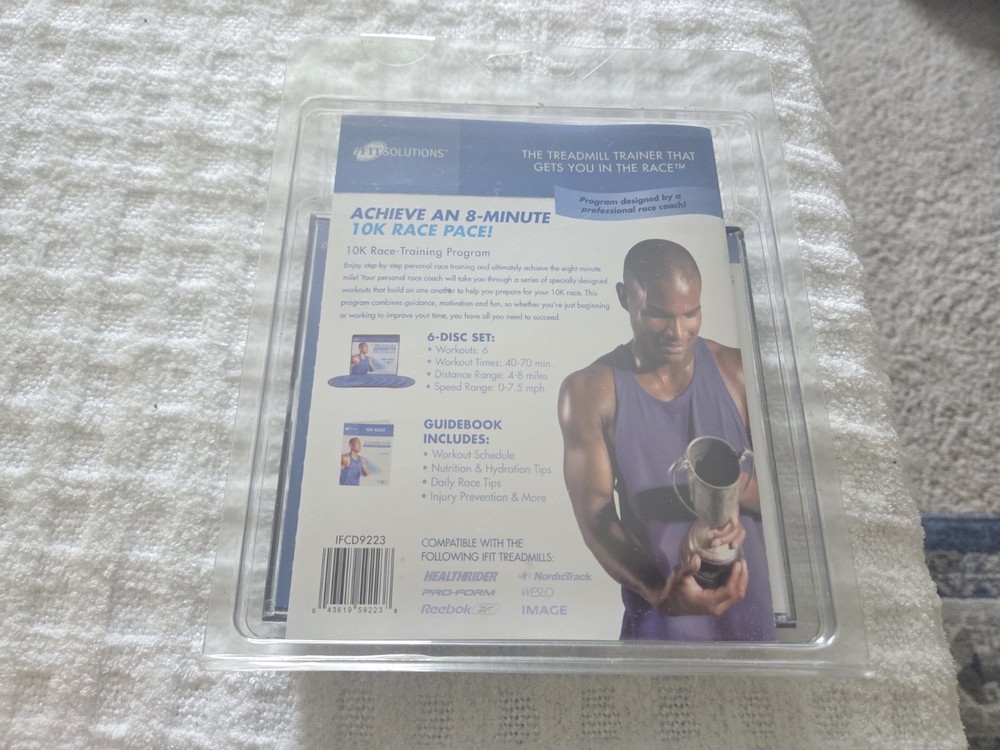 iFit Solutions Treadmill Running Program 10k race 6 Interactive Discs 8 Min Pace