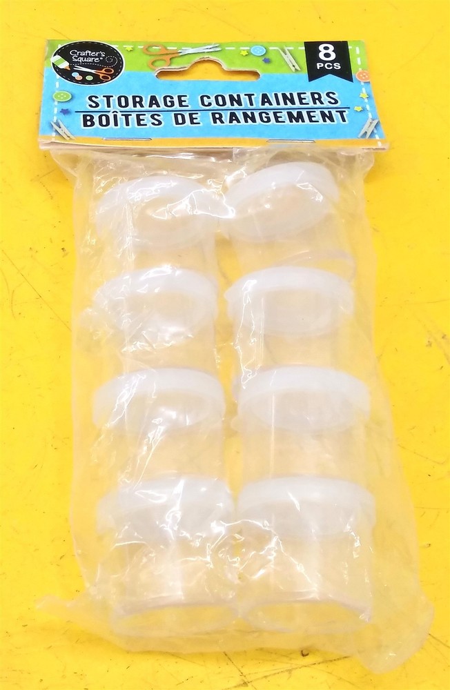 ⭐️⭐️⭐️⭐️⭐️ Crafter's Square 8pc Plastic Mini Storage Containers w Snap Lids
