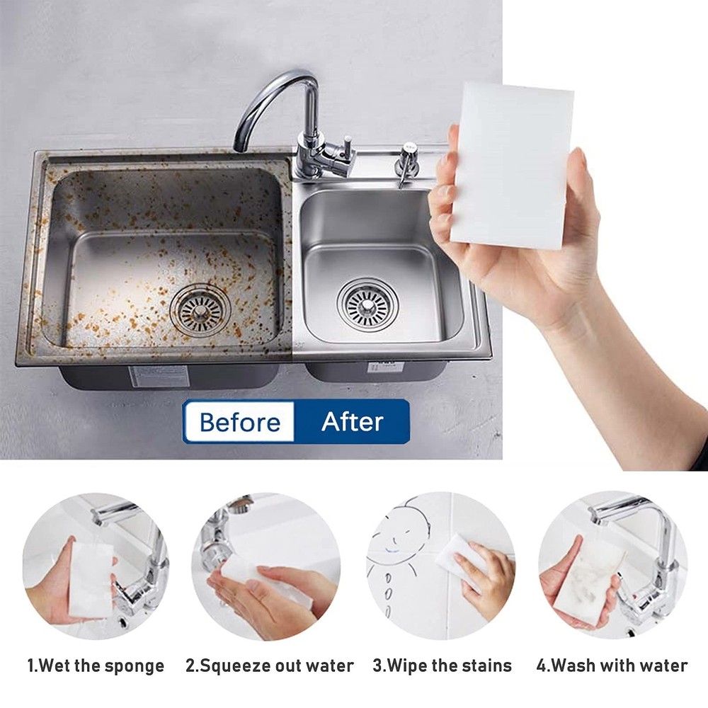 100Pack Magic Sponge Eraser, Extra Large Melamine Foam Sponge, Multi-Function...