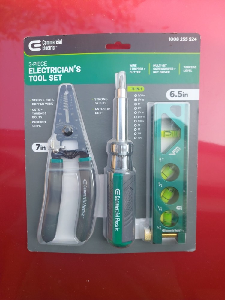 3 PIECE ELECTRIANS TOOL KIT COMMERCIAL ELECTRIC