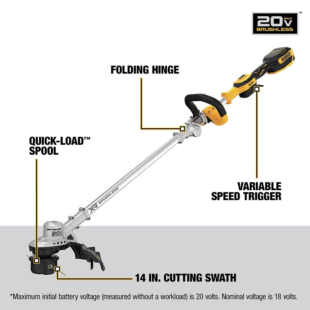 DEWALT 20V MAX* String Trimmer Kit, 5-Ah (DCST922P1)