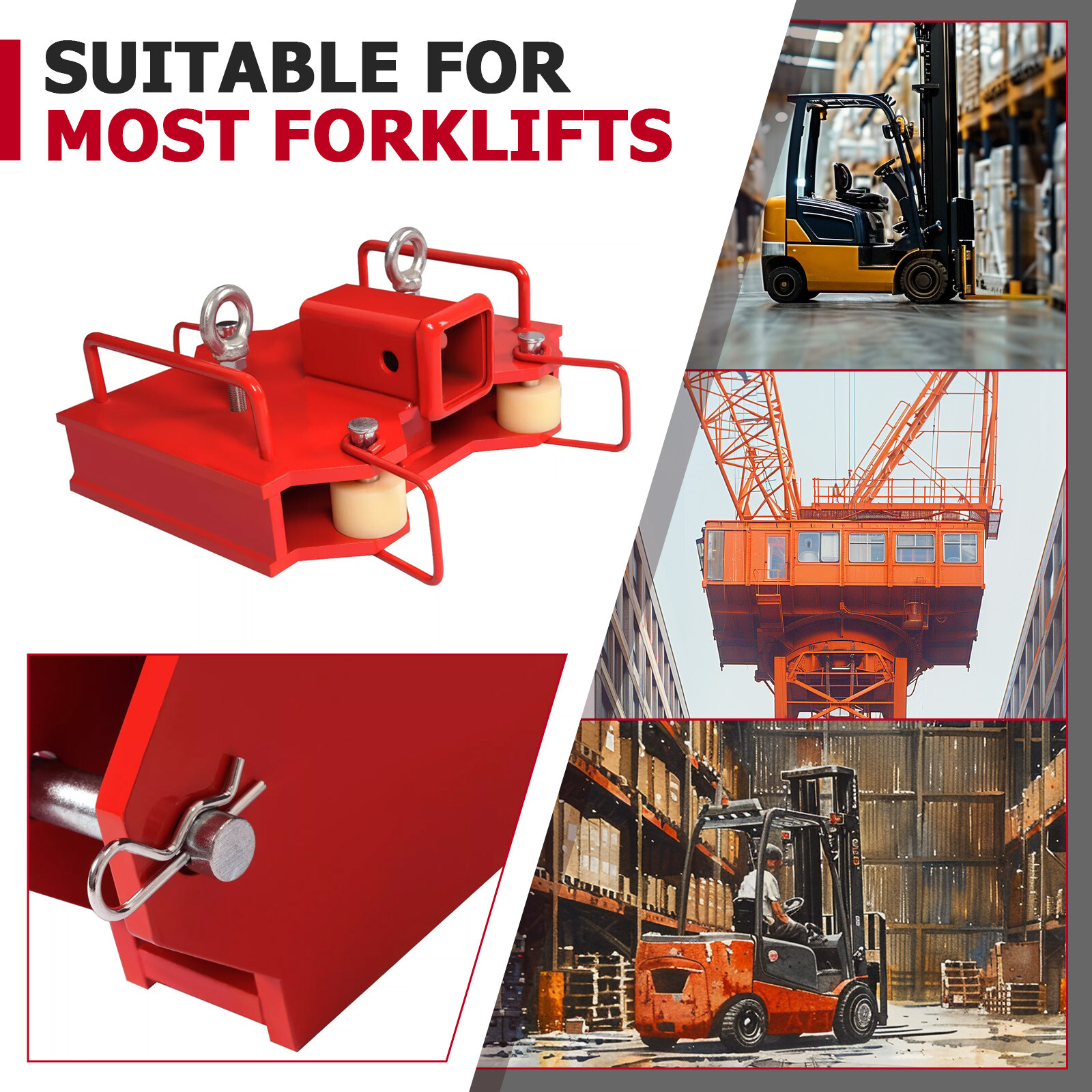 2'' Forklift Trailer Hitch Receiver Dual Pallet Forks Towing Adapter Attachment