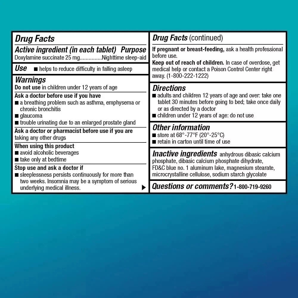 Basic Care Sleep Aid Doxylamine Succinate Tablets, 25 mg, 96 Count
