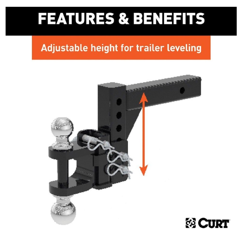 Curt 45049 Adjustable Multi-Purpose Ball & Shank for 2" Receivers