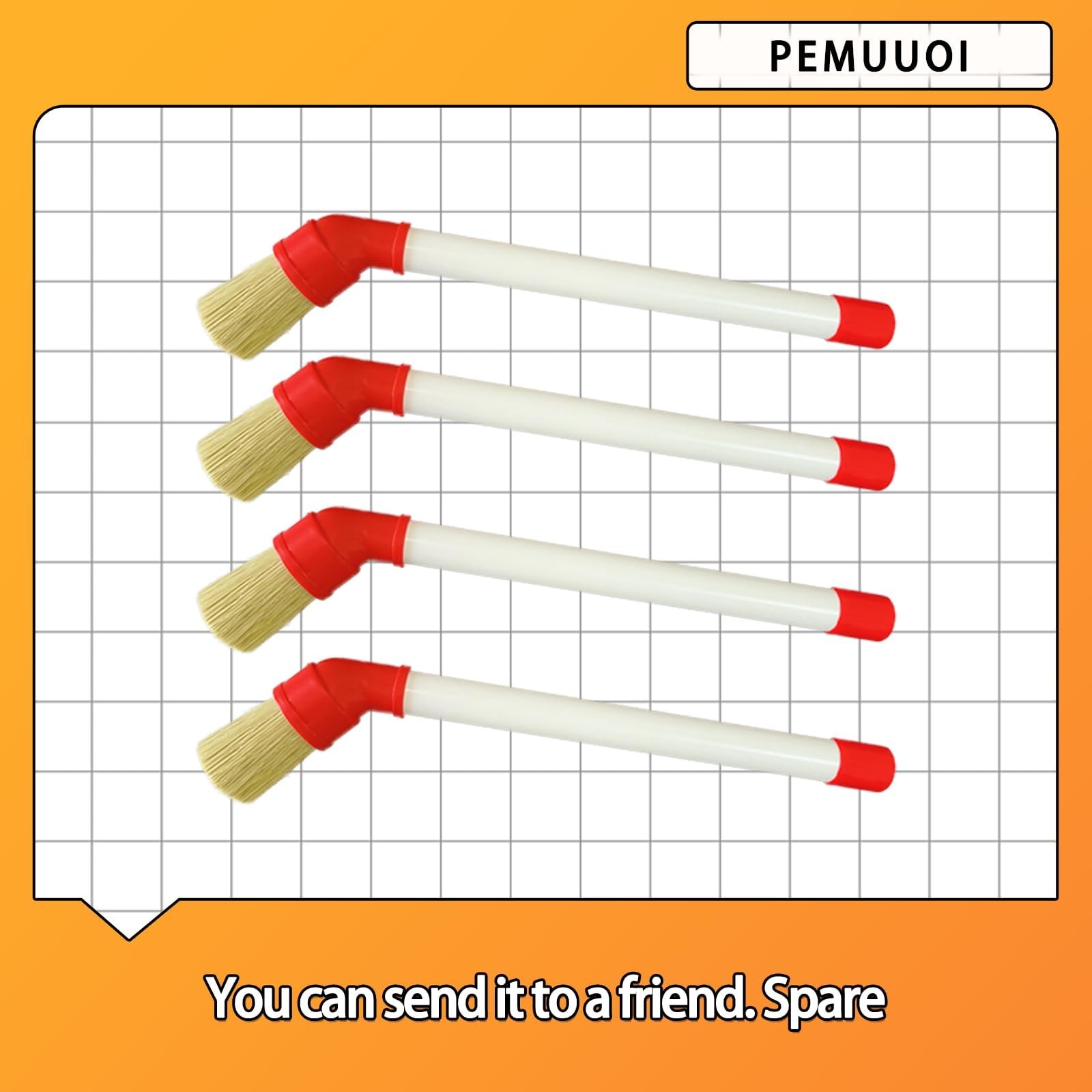 Tire Lube Brush Applicator Swab (4-Pack),11" Plastic Handle and 45° 11, 2025